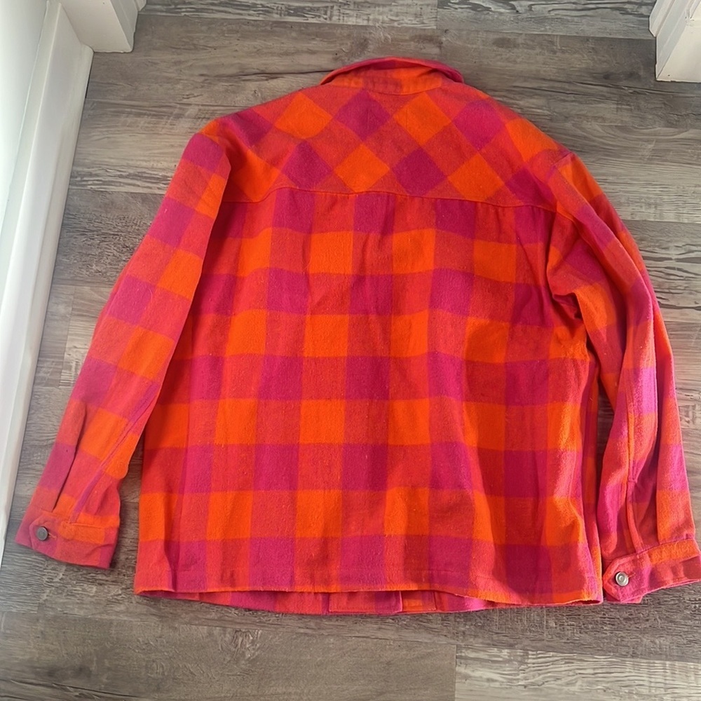 Velvet Heart Sheryl Orange Check Shacket size S - Picture 9 of 12